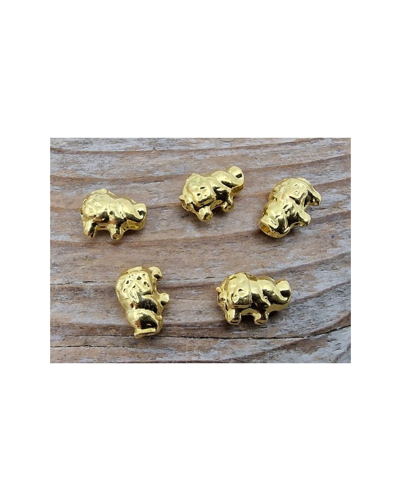 Zwischenteil, Elefant 8x5mm, 925 Silber vergoldet