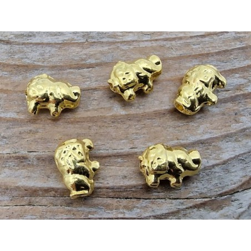 Zwischenteil, Elefant 8x5mm, 925 Silber vergoldet