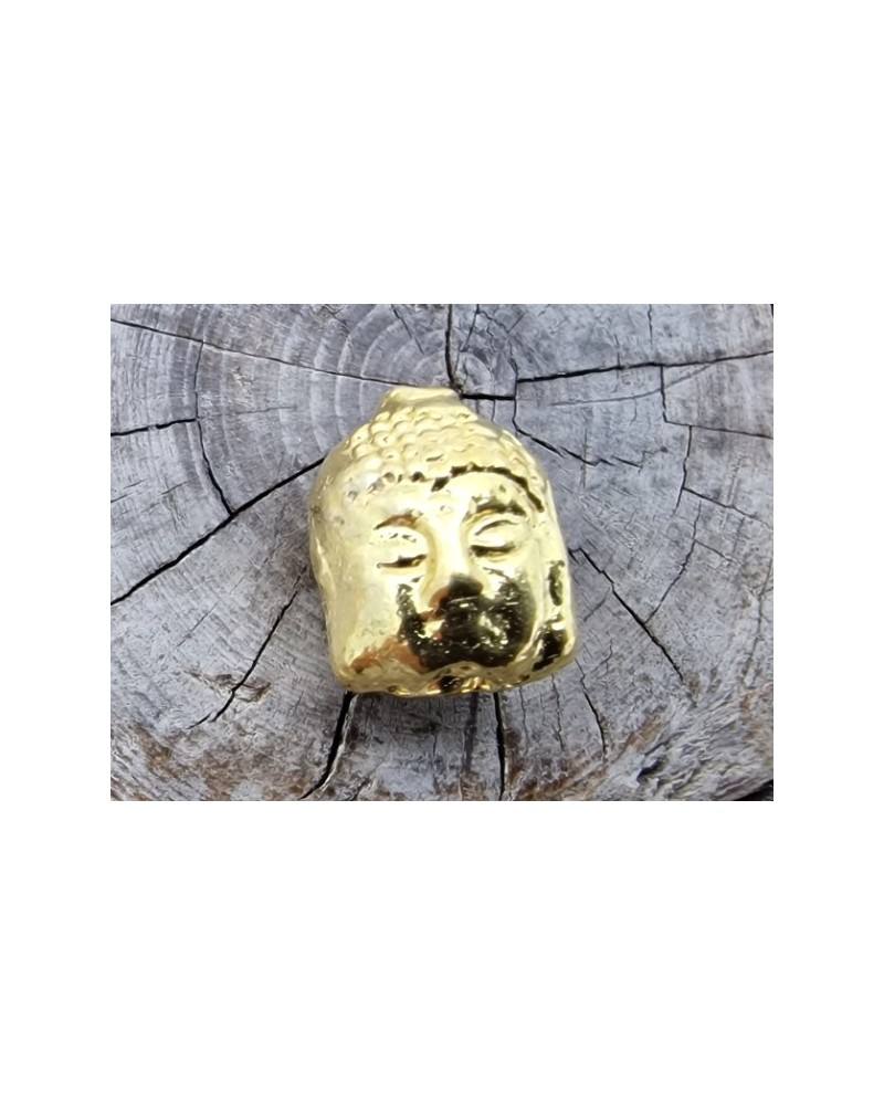 Zwischenteil, Buddhakopf 10x8x7mm, 925 Silber vergoldet