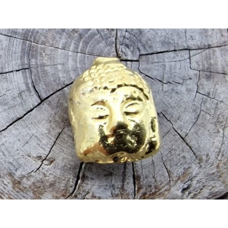 Zwischenteil, Buddhakopf 10x8x7mm, 925 Silber vergoldet