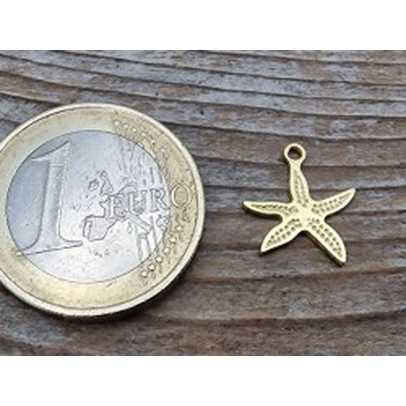 Charm Seestern 12x13mm, 925 Silber vergoldet 2
