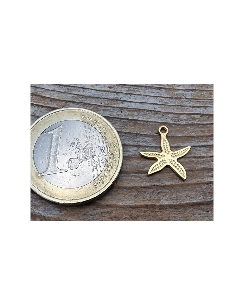 Charm Seestern 12x13mm, 925 Silber vergoldet