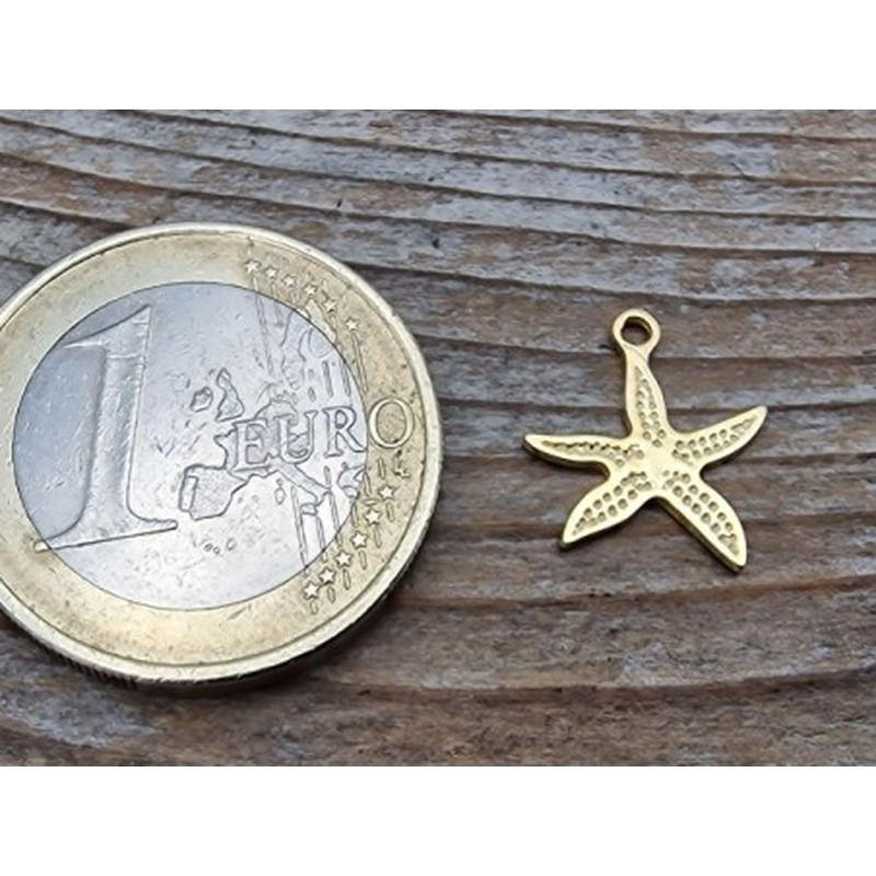 Charm Seestern 12x13mm, 925 Silber vergoldet