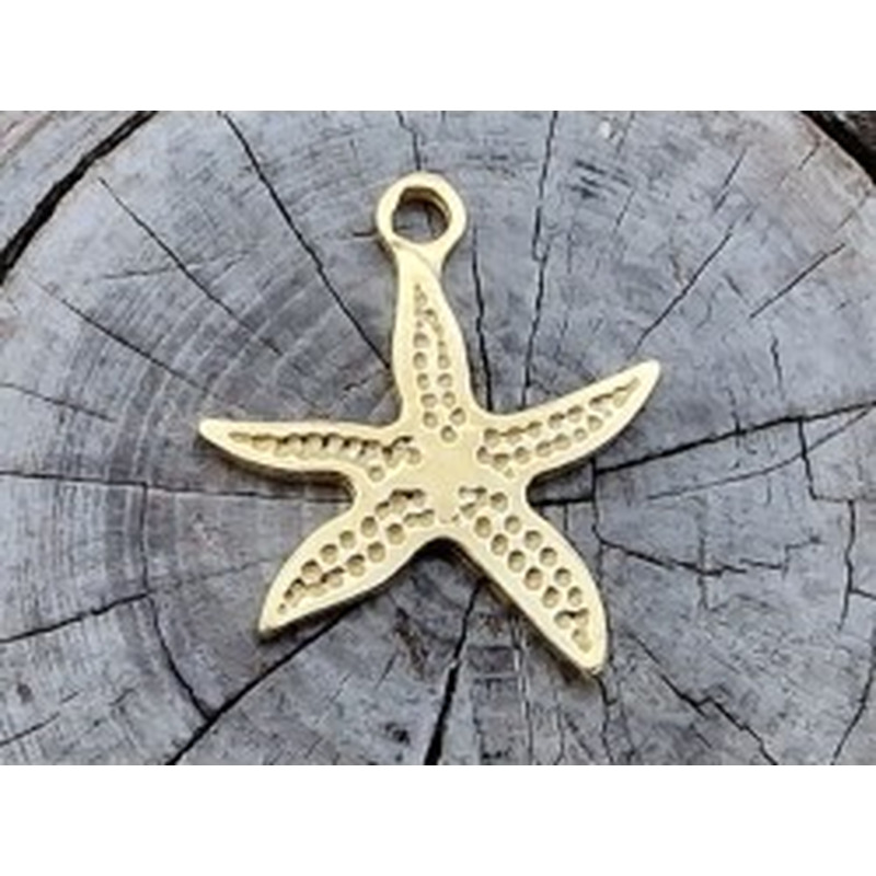 Charm Seestern 12x13mm, 925 Silber vergoldet