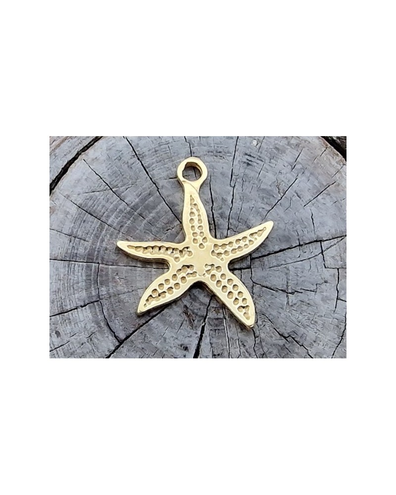 Charm Seestern 12x13mm, 925 Silber vergoldet