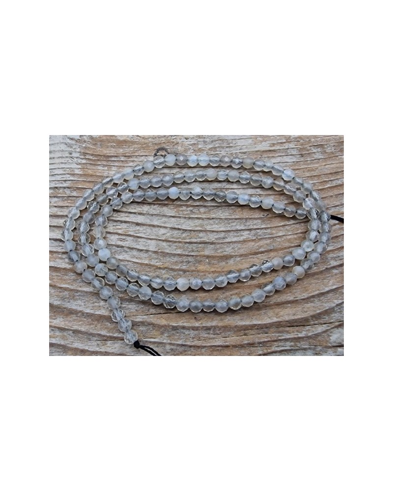 Mondsteinkette grau facettiert 3mm