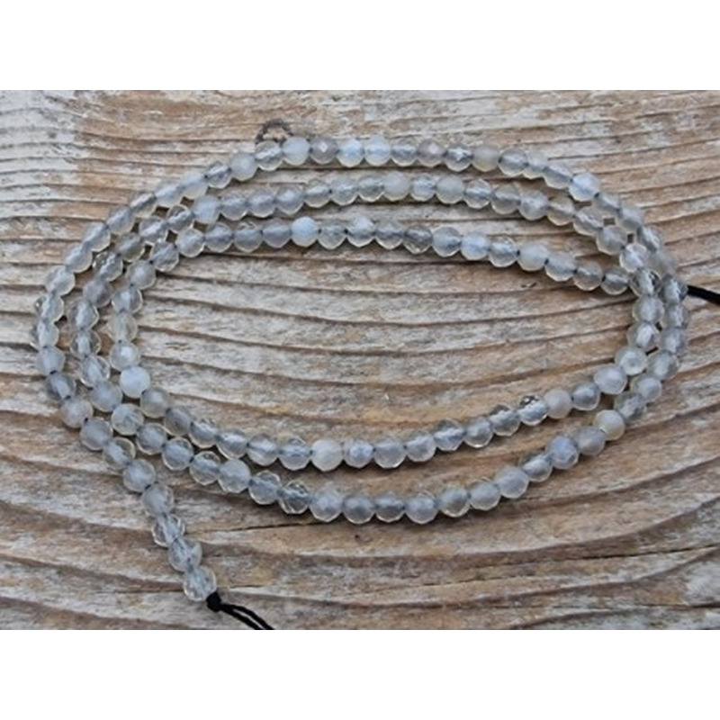 Mondsteinkette grau facettiert 3mm