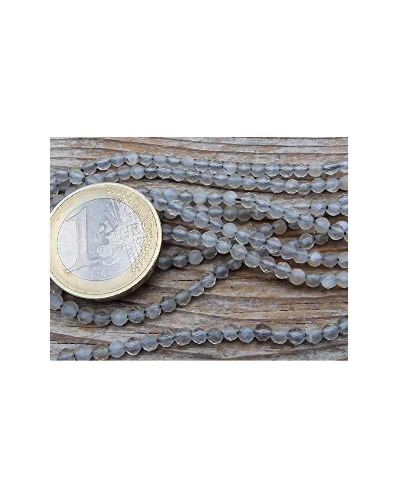 Mondsteinkette grau facettiert 3mm