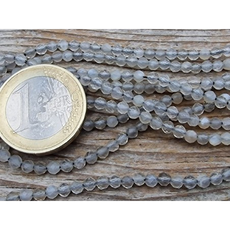 Mondsteinkette grau facettiert 3mm