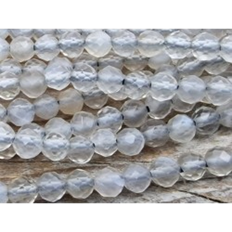 Mondsteinkette grau facettiert 3mm