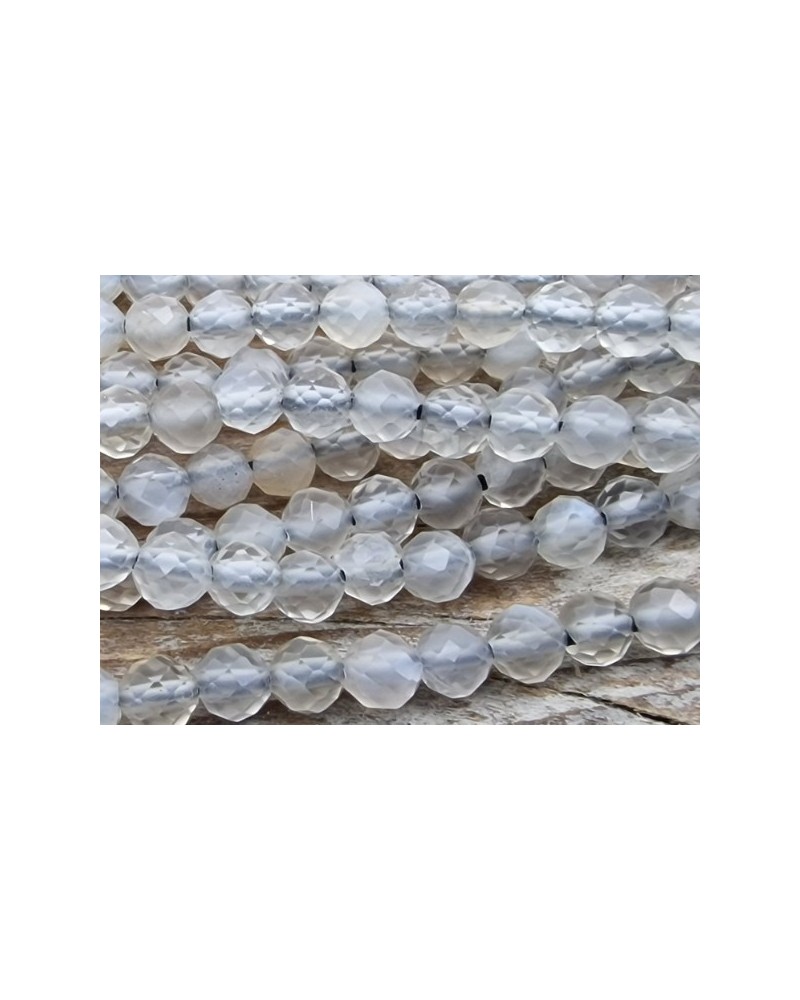 Mondsteinkette grau facettiert 3mm