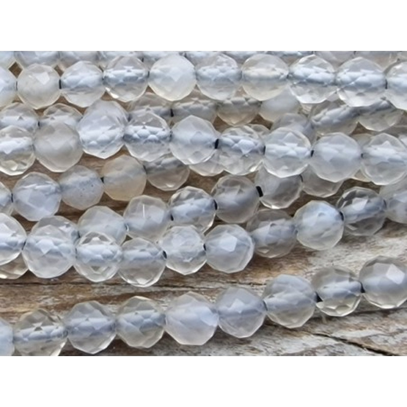 Mondsteinkette grau facettiert 3mm