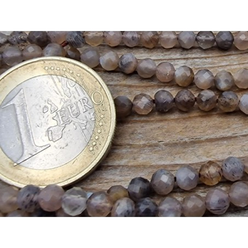Mondsteintkette facettiert 4mm