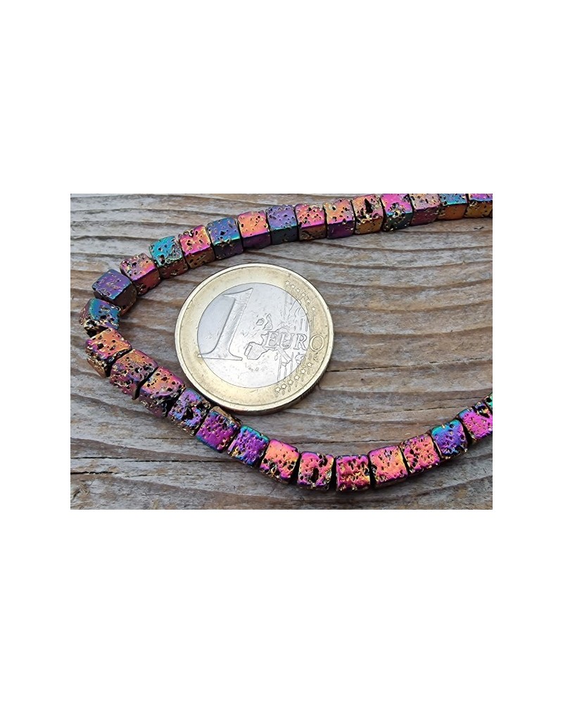 Blutsteinkette Multicolor (Hämatit) Lavalook 4x4mm
