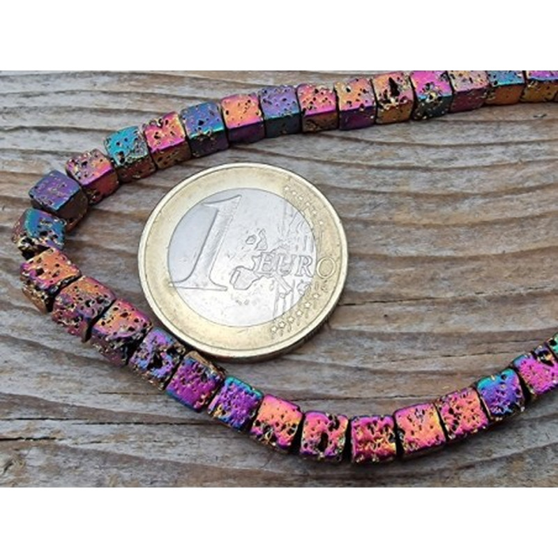 Blutsteinkette Multicolor (Hämatit) Lavalook 4x4mm