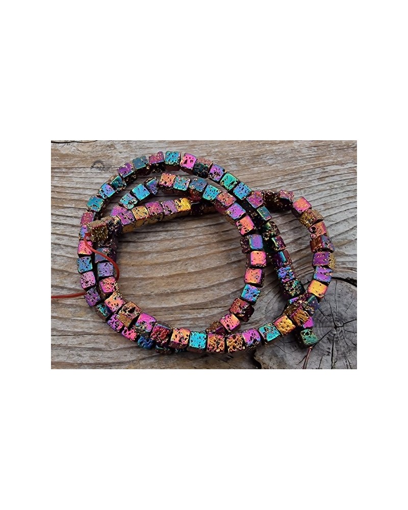 Blutsteinkette Multicolor (Hämatit) Lavalook 4x4mm
