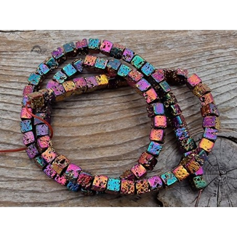 Blutsteinkette Multicolor (Hämatit) Lavalook 4x4mm
