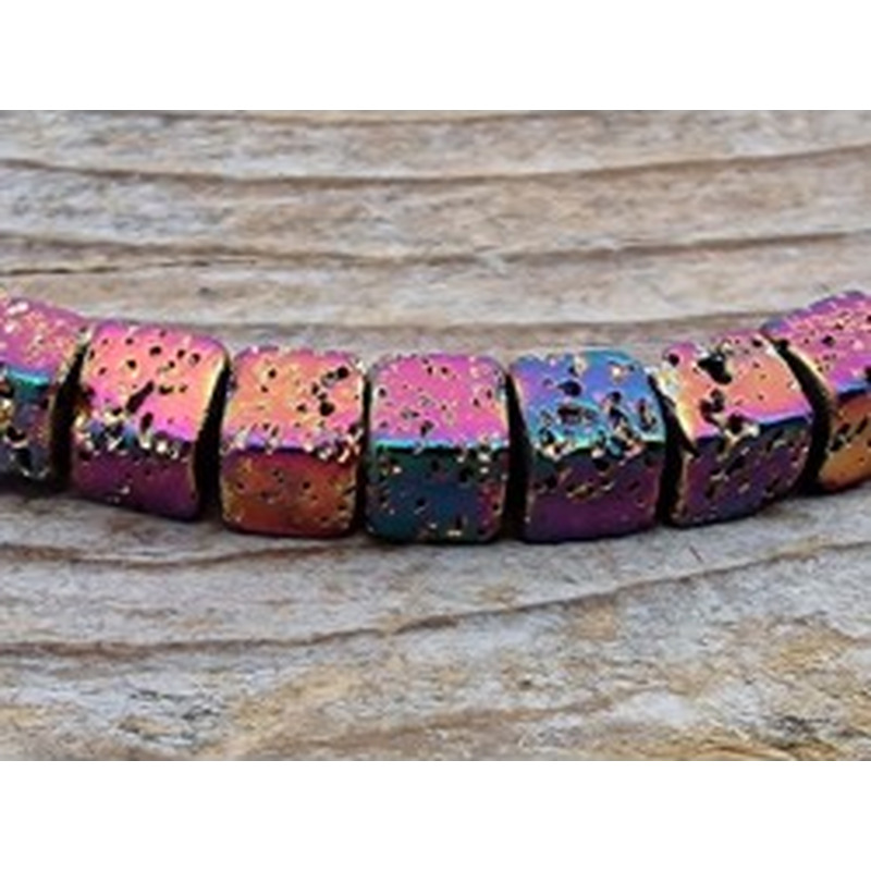Blutsteinkette Multicolor (Hämatit) Lavalook 4x4mm
