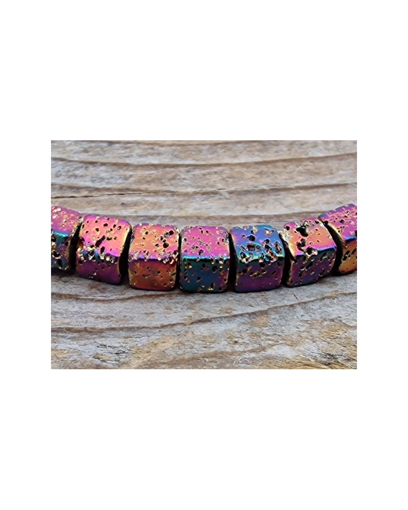 Blutsteinkette Multicolor (Hämatit) Lavalook 4x4mm