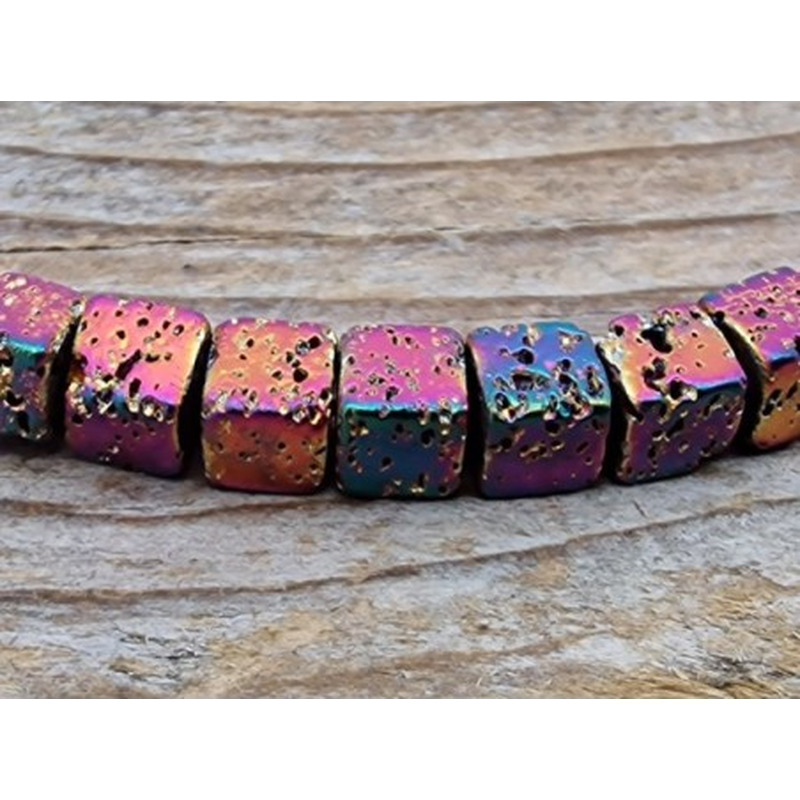 Blutsteinkette Multicolor (Hämatit) Lavalook 4x4mm