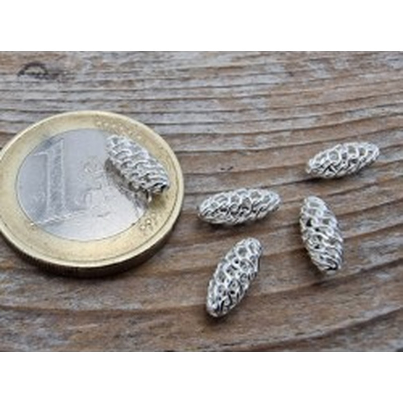 Zwischenteil, Röhrchen-Netz 4x10mm, 925 Silber 2