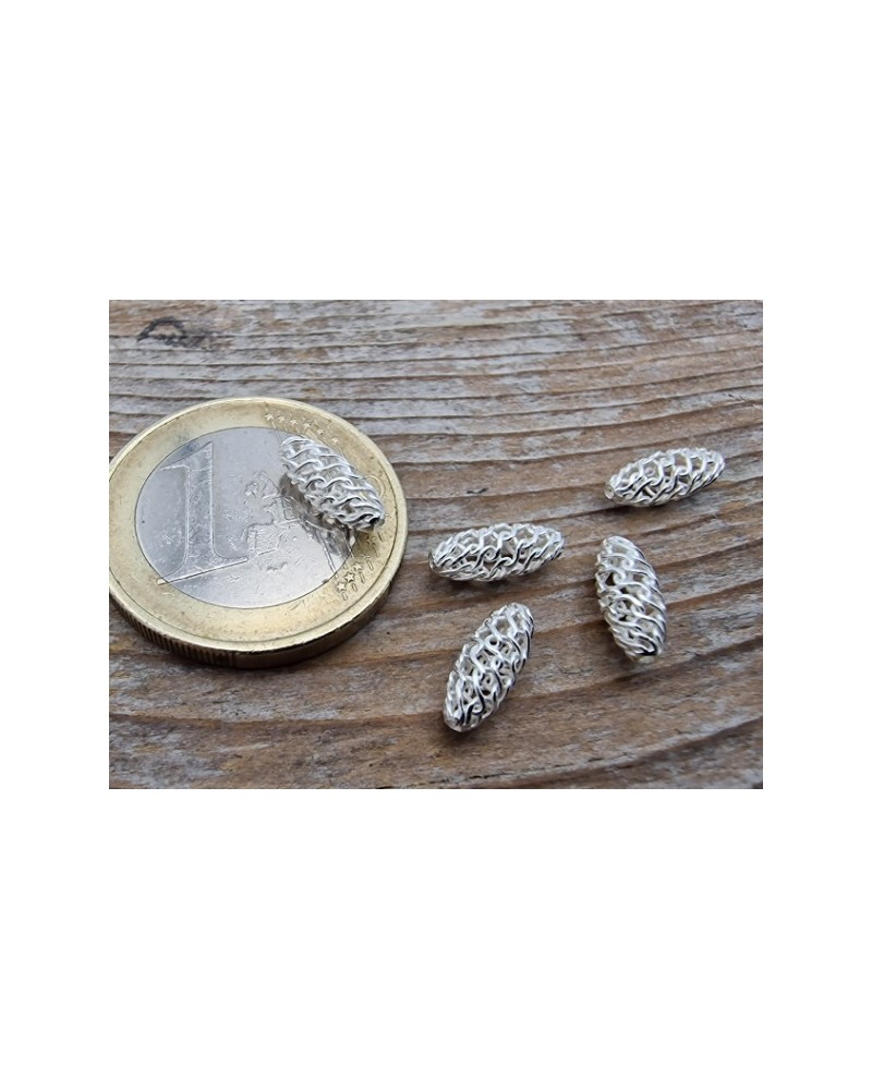 Zwischenteil, Röhrchen-Netz 4x10mm, 925 Silber