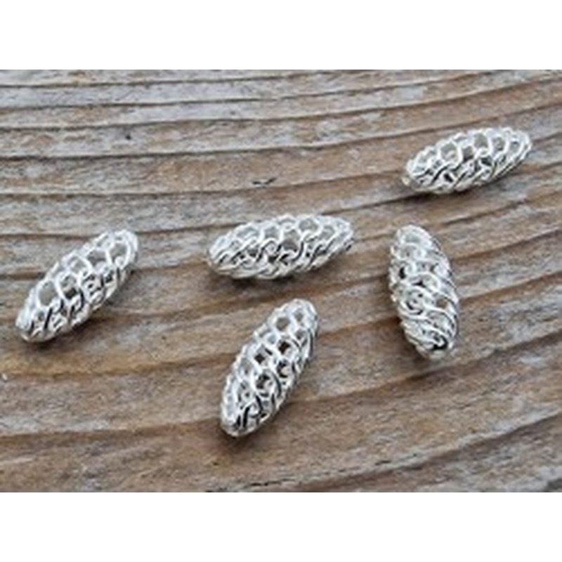 Zwischenteil, Röhrchen-Netz 4x10mm, 925 Silber
