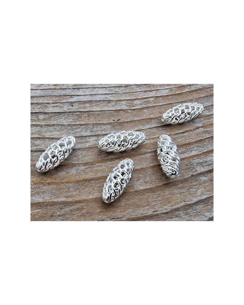 Zwischenteil, Röhrchen-Netz 4x10mm, 925 Silber