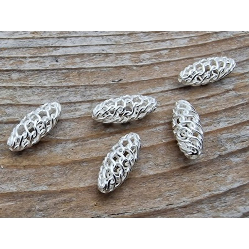 Zwischenteil, Röhrchen-Netz 4x10mm, 925 Silber