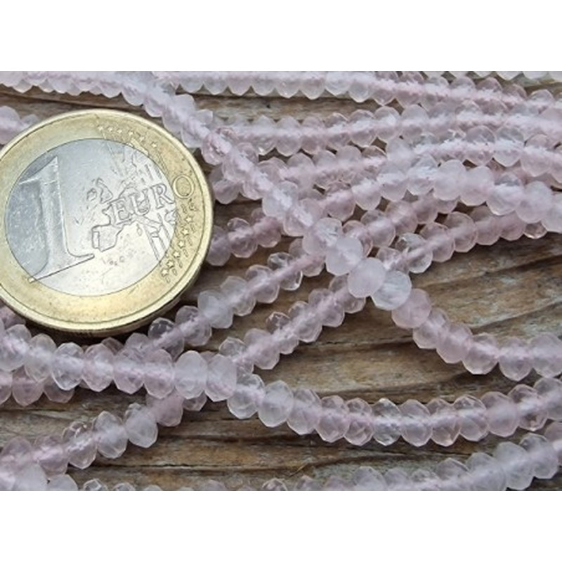 Rosenquarzkette facettiert 4x2mm
