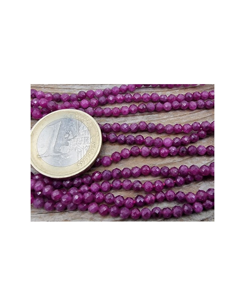 Rubin Kette facettiert 3mm