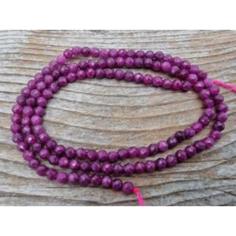 Rubin Kette facettiert 3mm 2