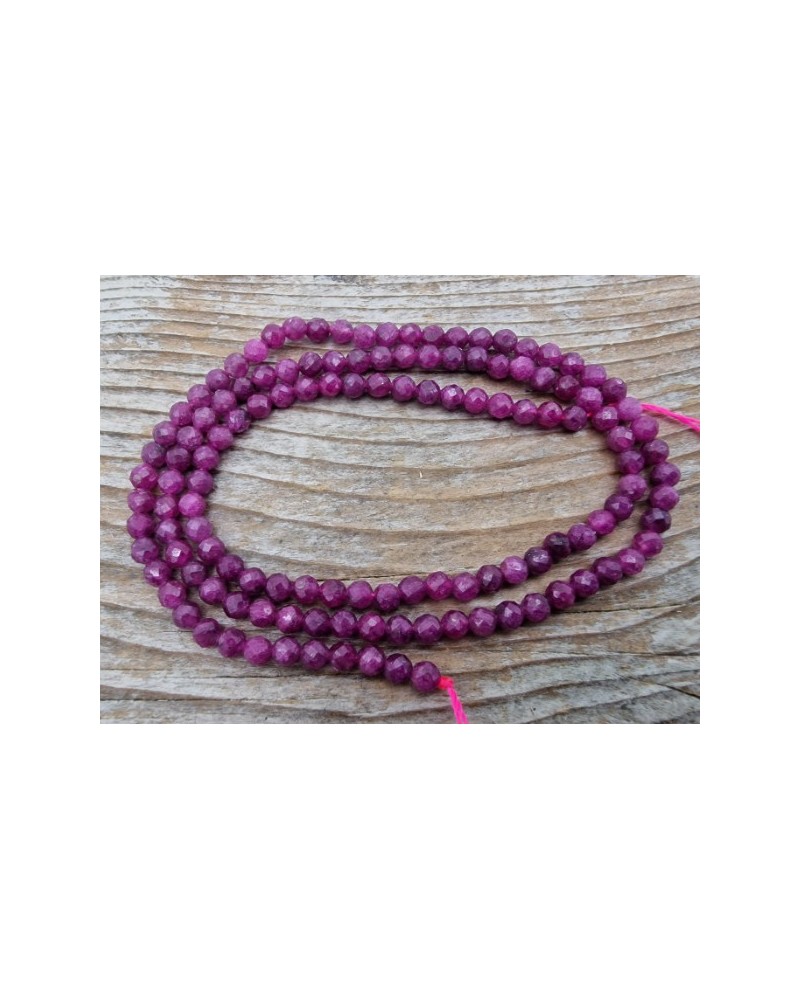 Rubin Kette facettiert 3mm