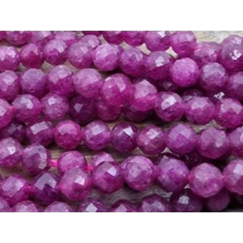 Rubin Kette facettiert 3mm