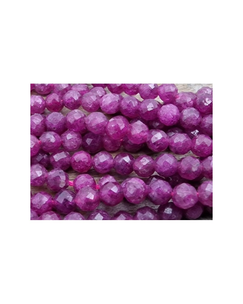 Rubin Kette facettiert 3mm