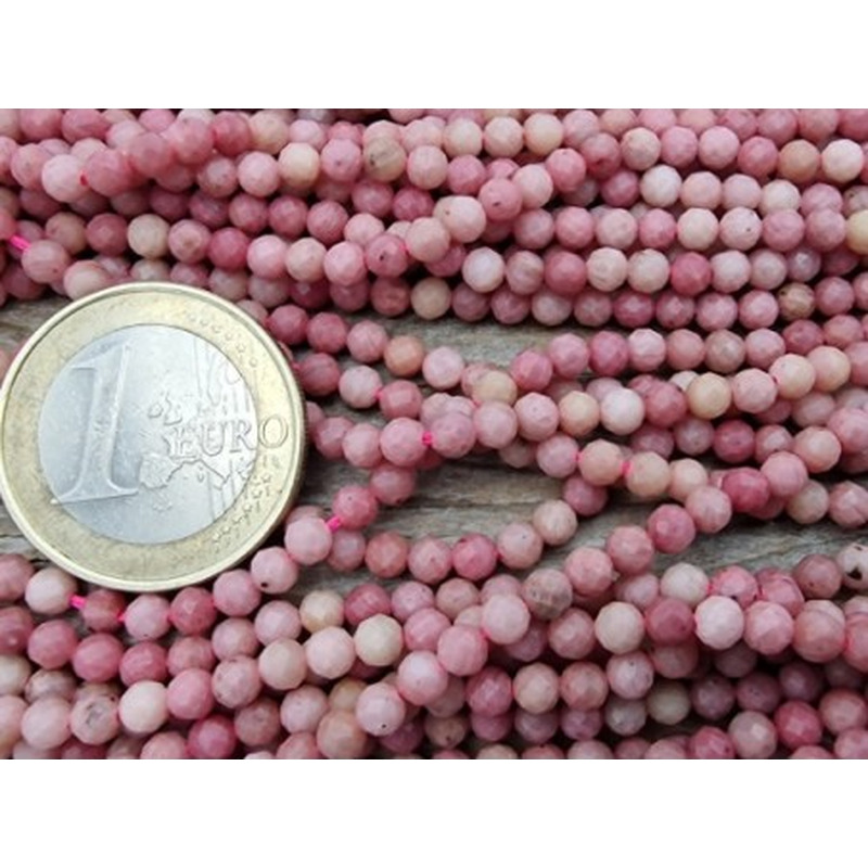 Rhodonitkette facettiert 3mm