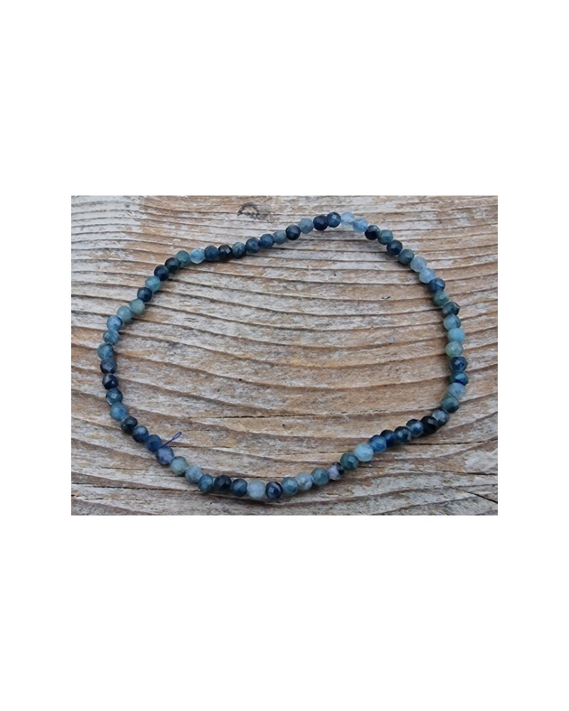 blauer Turmalin 3mm Armband facettiert