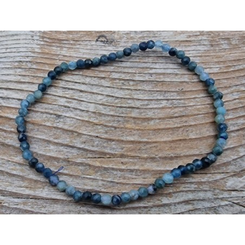 blauer Turmalin 3mm Armband facettiert