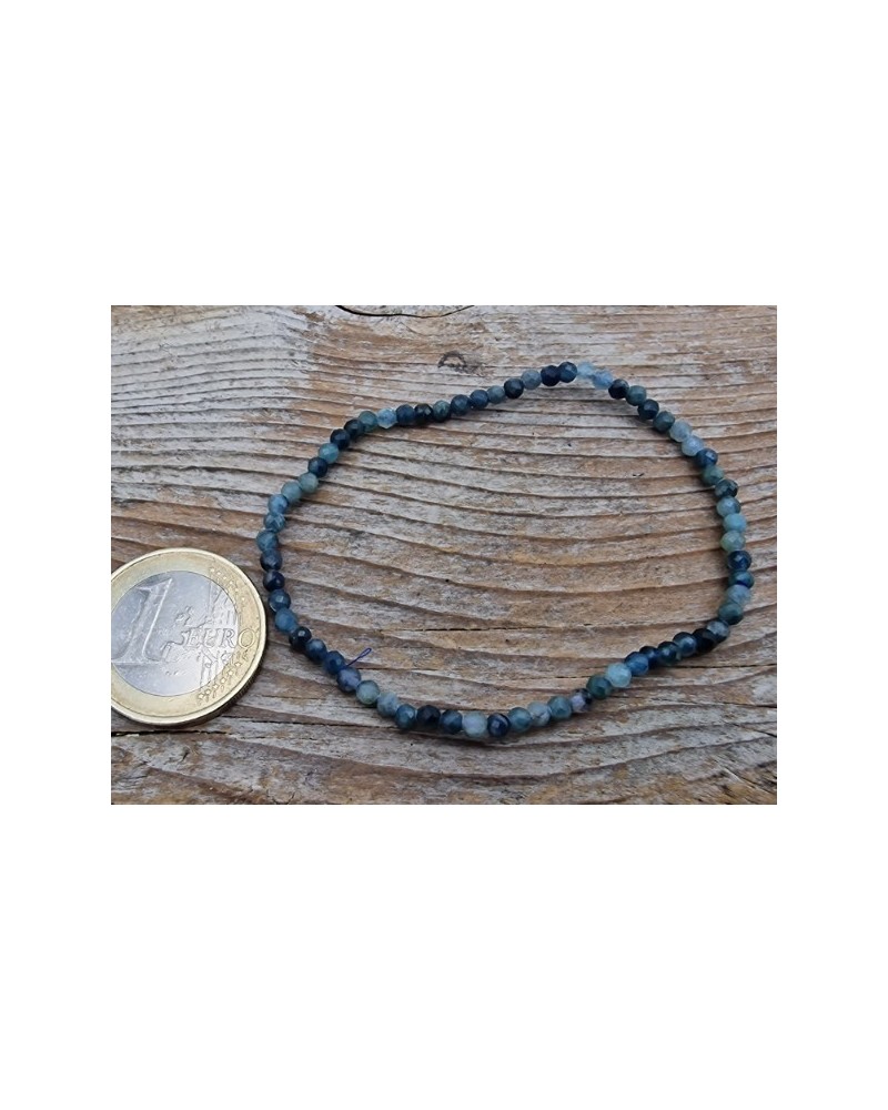 blauer Turmalin 3mm Armband facettiert