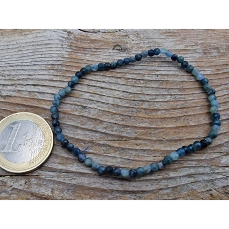 blauer Turmalin 3mm Armband facettiert