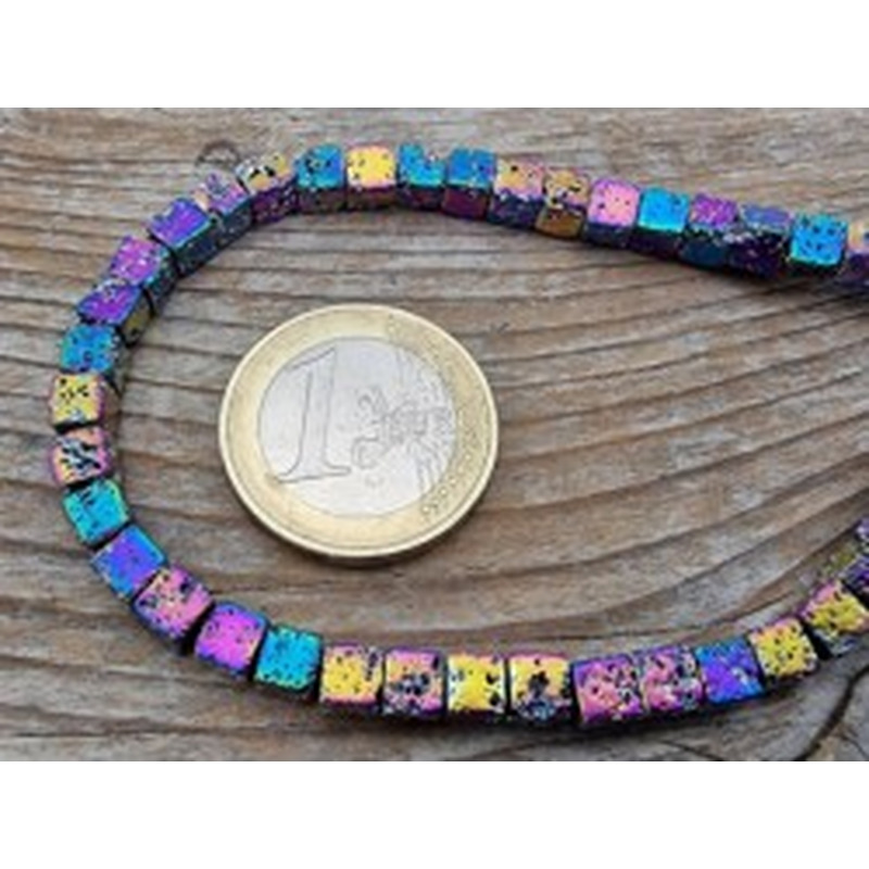 Blutsteinkette Multicolor (Hämatit) Lavalook 4x4mm 2