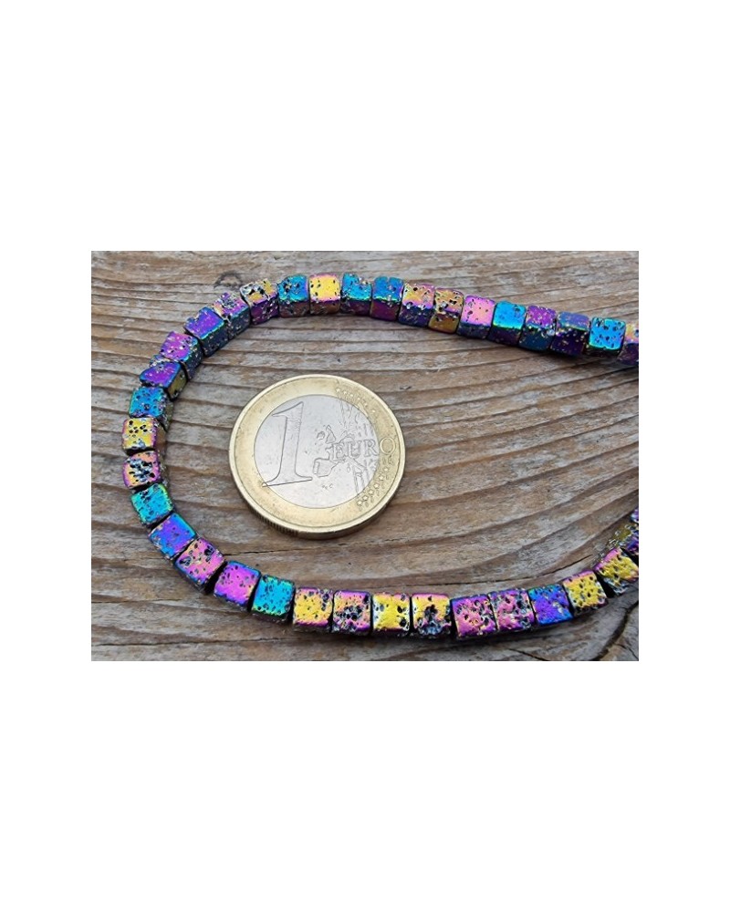 Blutsteinkette Multicolor (Hämatit) Lavalook 4x4mm