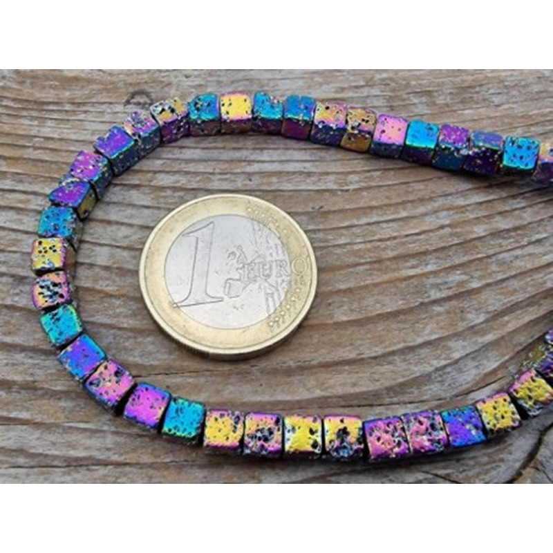 Blutsteinkette Multicolor (Hämatit) Lavalook 4x4mm