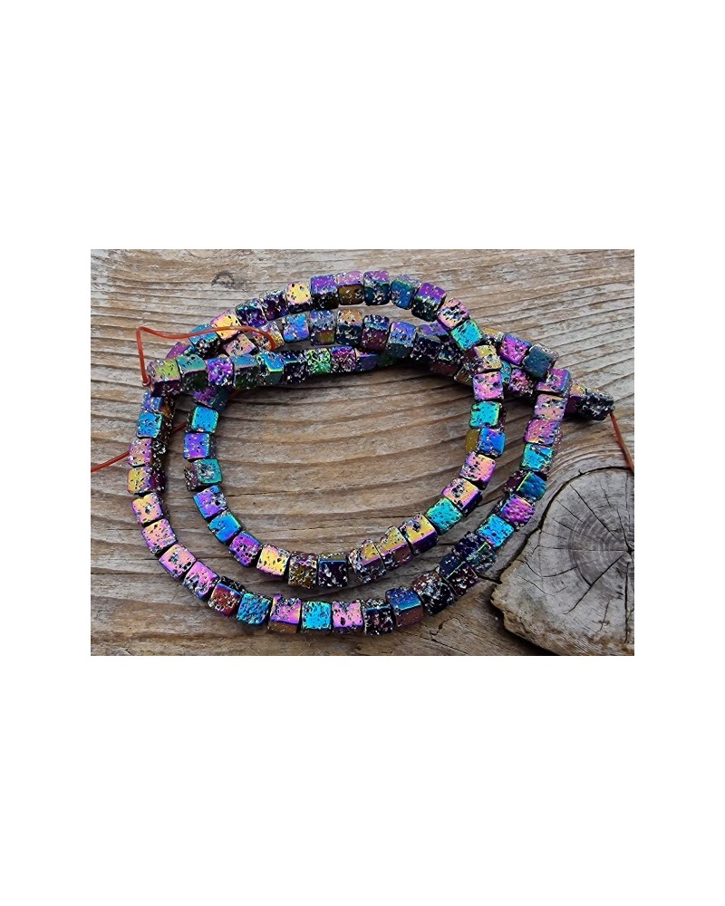 Blutsteinkette Multicolor (Hämatit) Lavalook 4x4mm