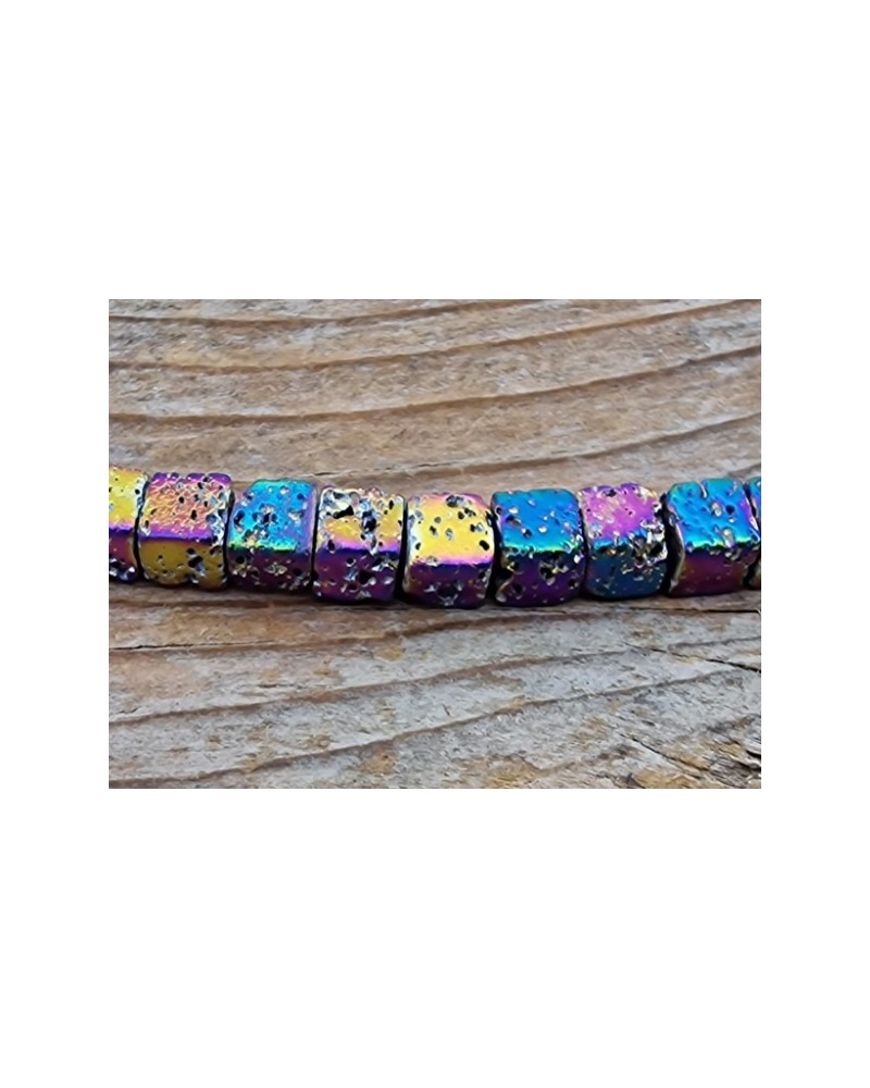 Blutsteinkette Multicolor (Hämatit) Lavalook 4x4mm