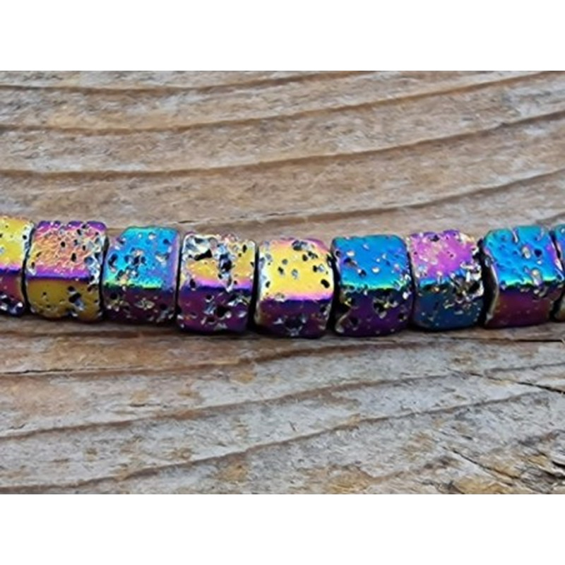 Blutsteinkette Multicolor (Hämatit) Lavalook 4x4mm