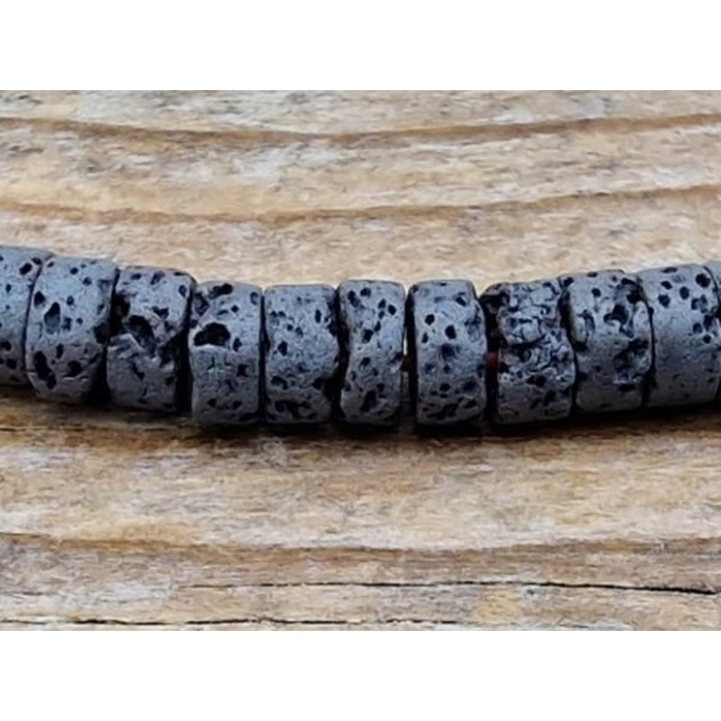 Blutsteinkette (Hämatit) Lavalook 4x2mm