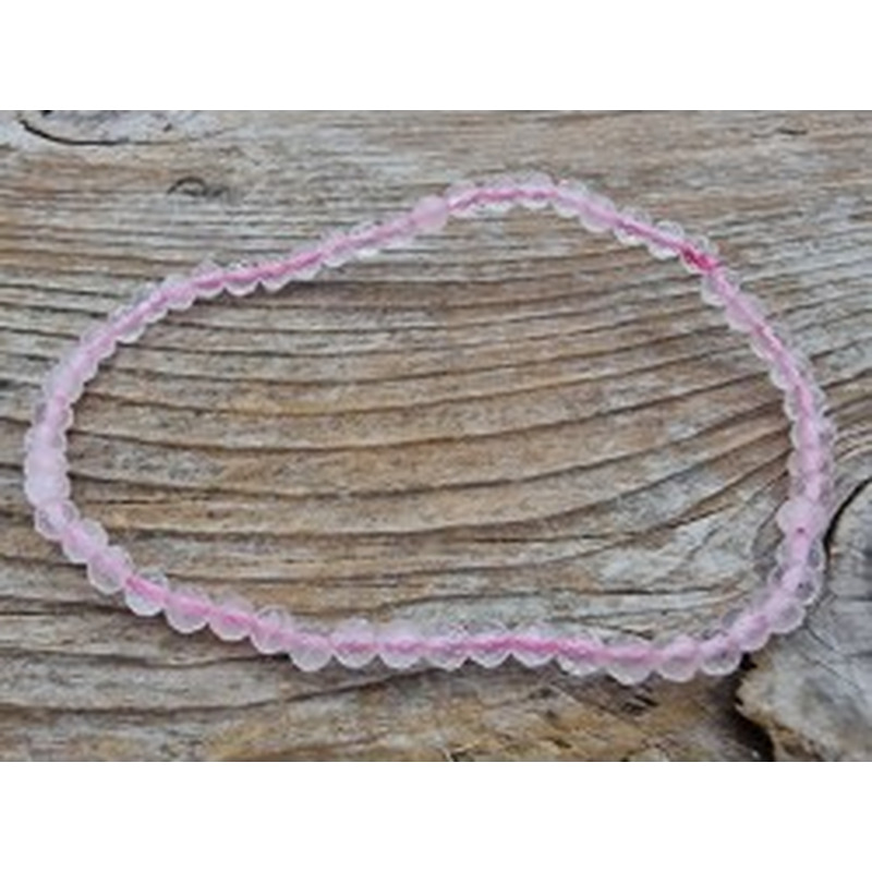 Rosenquarz 3mm Armband facettiert