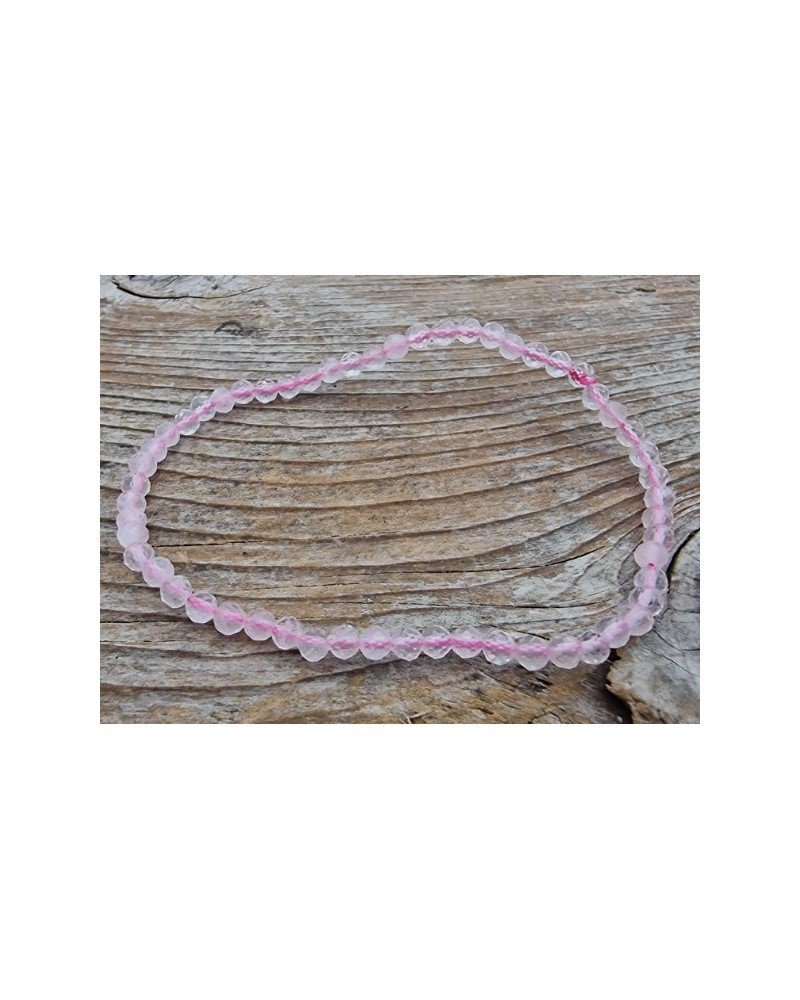 Rosenquarz 3mm Armband facettiert