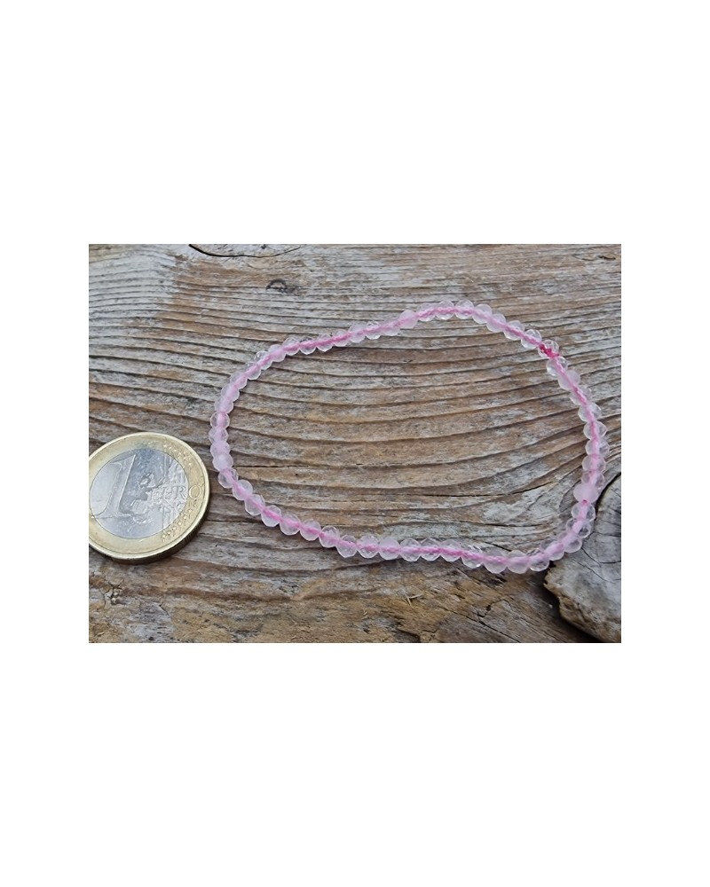 Rosenquarz 3mm Armband facettiert